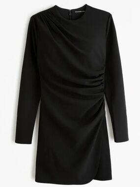 Abercrombie LT black mini ruched dress